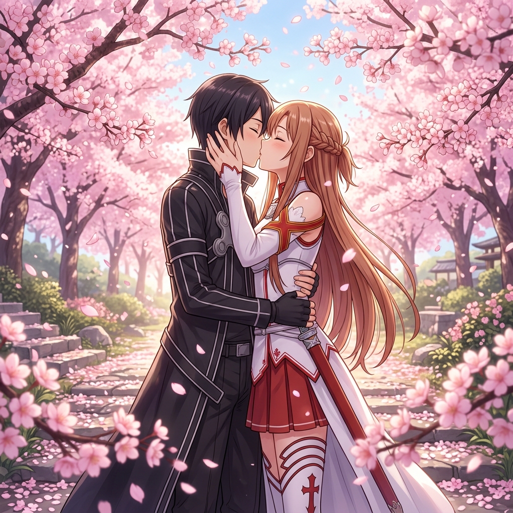 Kirito & Asuna - Sakura Kiss